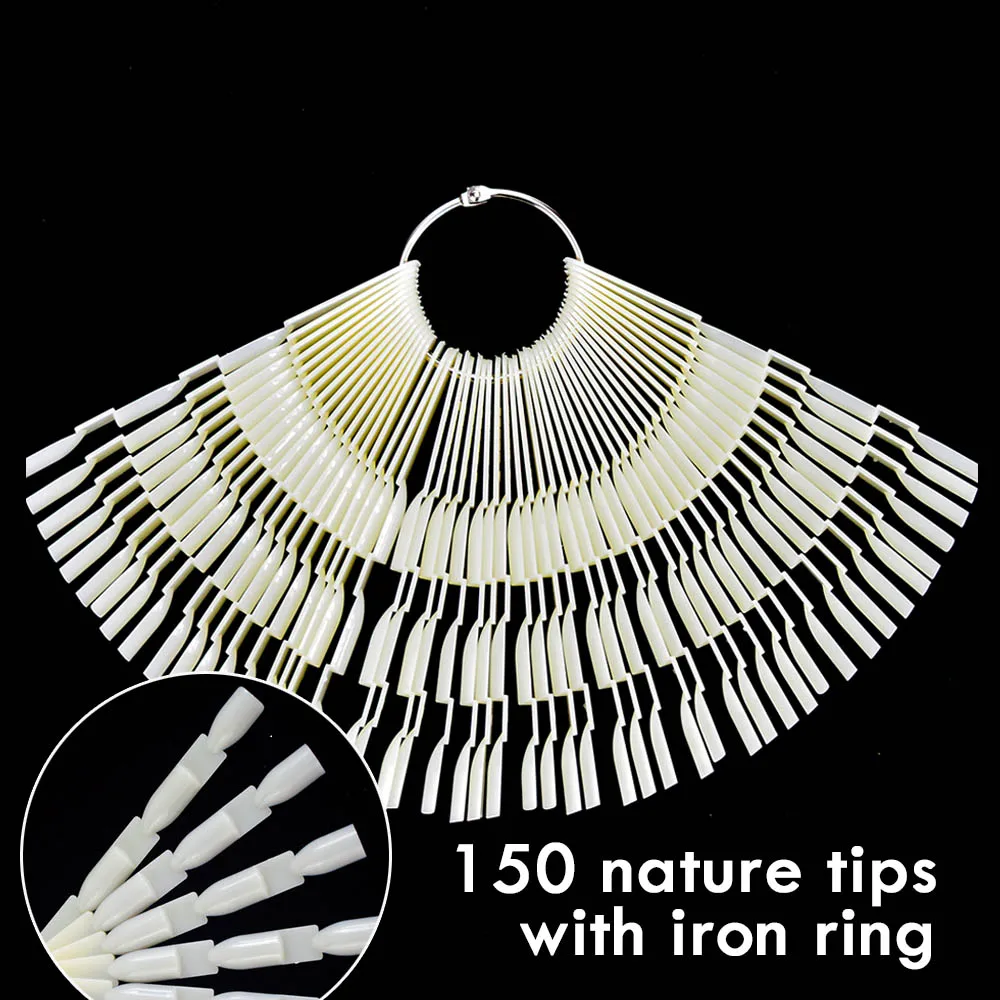 1 Набор насадок для дизайна ногтей веер прозрачная природа черный цвет