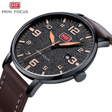 MINIFOCUS Luxury Brand Men's Wristwatch Quartz Wrist Watch Men Waterproof Brown Leather Strap Fashion Watches Relogio Masculino 