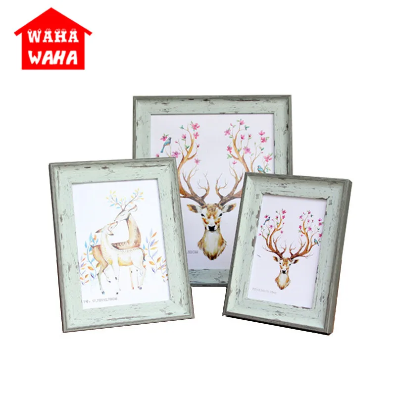 

American Picture Frame Vintage Photo Frame Home Decor Retro Wooden Wedding Couple Recommendation Pictures Frames Gift Ornament