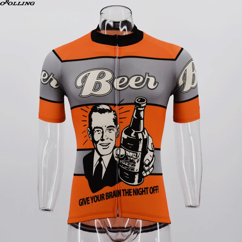 

New 2018 Man Beer Team Pro Cycling Jersey Customized Road Mountain Race Tops Maillot Classical OROLLING