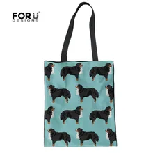 FORUDESIGNS Bernese Dog Складная многоразовая хозяйственная сумка большой емкости продуктовые сумки на плечо Экологичная хозяйственная сумка для путешествий