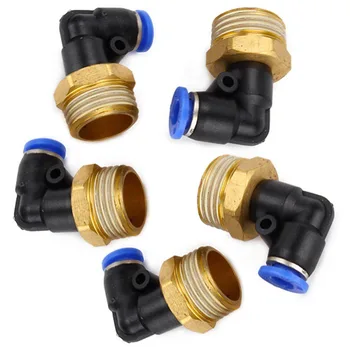 

10 x Elbow Pneumatic Jointer Quick Connector Fittings 1/2"" BSPT 6mm 90 Degree