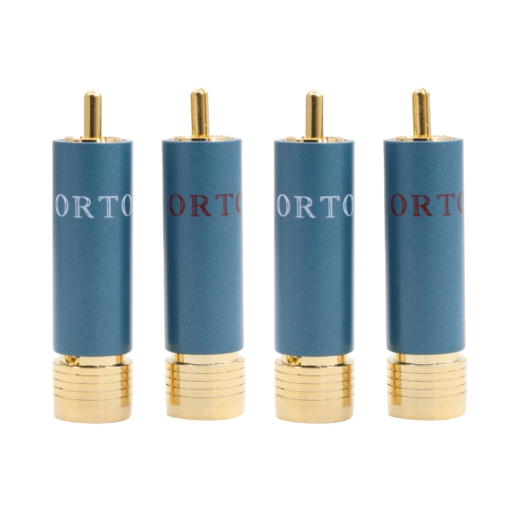 

Free shipping 4Pcs Gold-plated HIFI RCA Plug Hi-end Ortofon Reference 8NX RCA Connectors