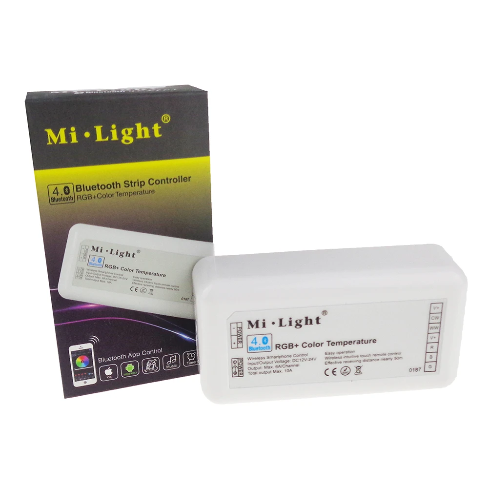 

RGB+ Color temperature Mi.light Bluetooth 4.0 strip Led bulb Controller DC12-24V 10A colors dimmer control reatail box VR