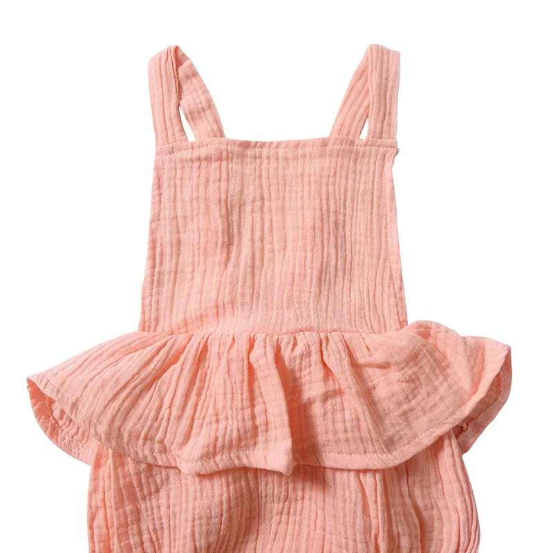 

Newborn Baby Triangle romper cotton bow-knot three solid color open back for 0-3 years old