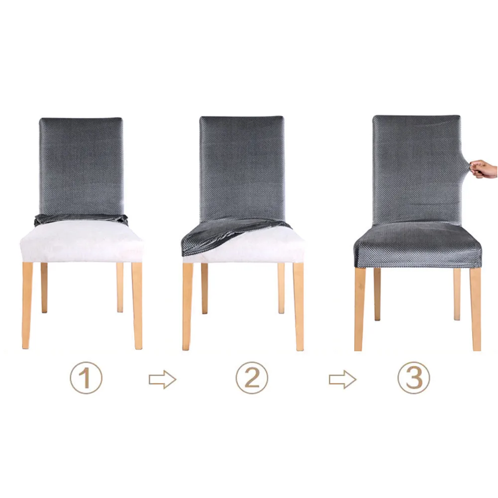 Thicken Solid Stretch Dining Chair Cover Spandex Decoration Covering Office Banquet Hotel Chair Covers Home Decor Slipcover