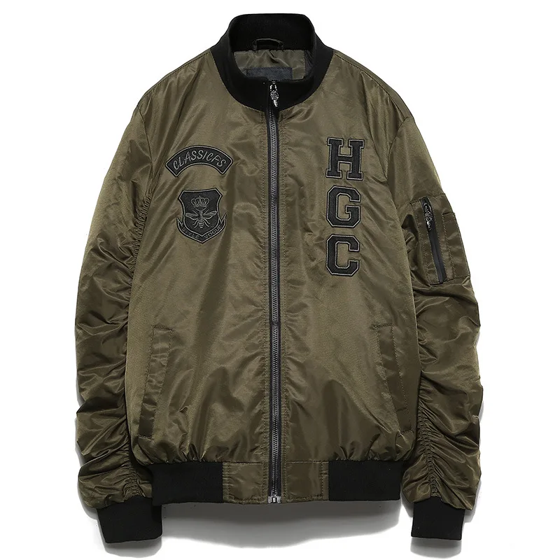 

Quality Male Baseball Coats Clothing Aviator Pilot Air Men Flight Bomber Jacket Streetwear Casual Army Green Military Motorcycle