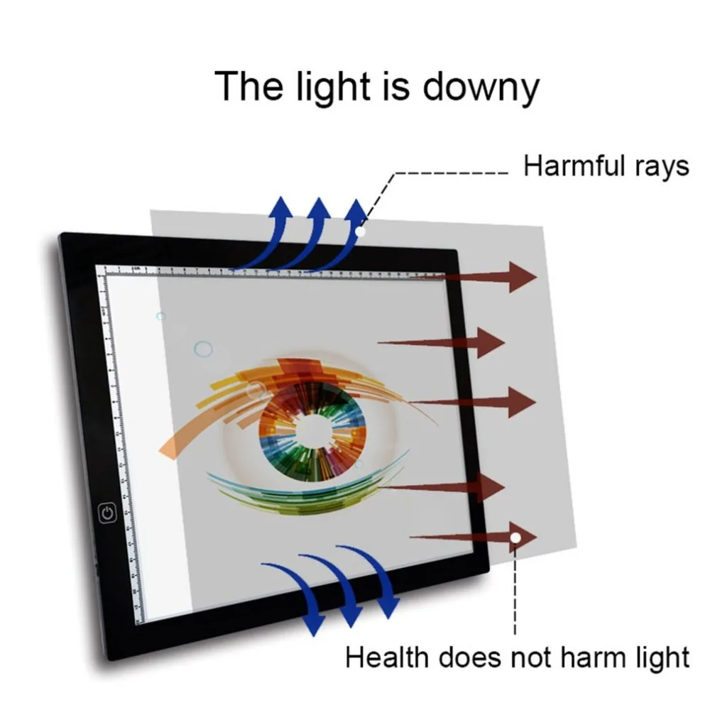 Портативный ультра-тонкий A3 светодиодный светильник для отслеживания сенсорной доски для художника, рисования, графического планшета, анимационного рисунка, копировальная доска