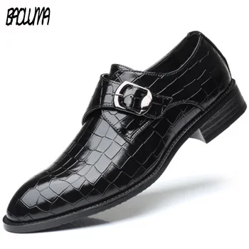 

Classic Men Dress Shoes High Quality Leather Formal Man Wedding Shoe Elegant Luxury Suit Shoes Pointed Toe Toe Flats Big Size