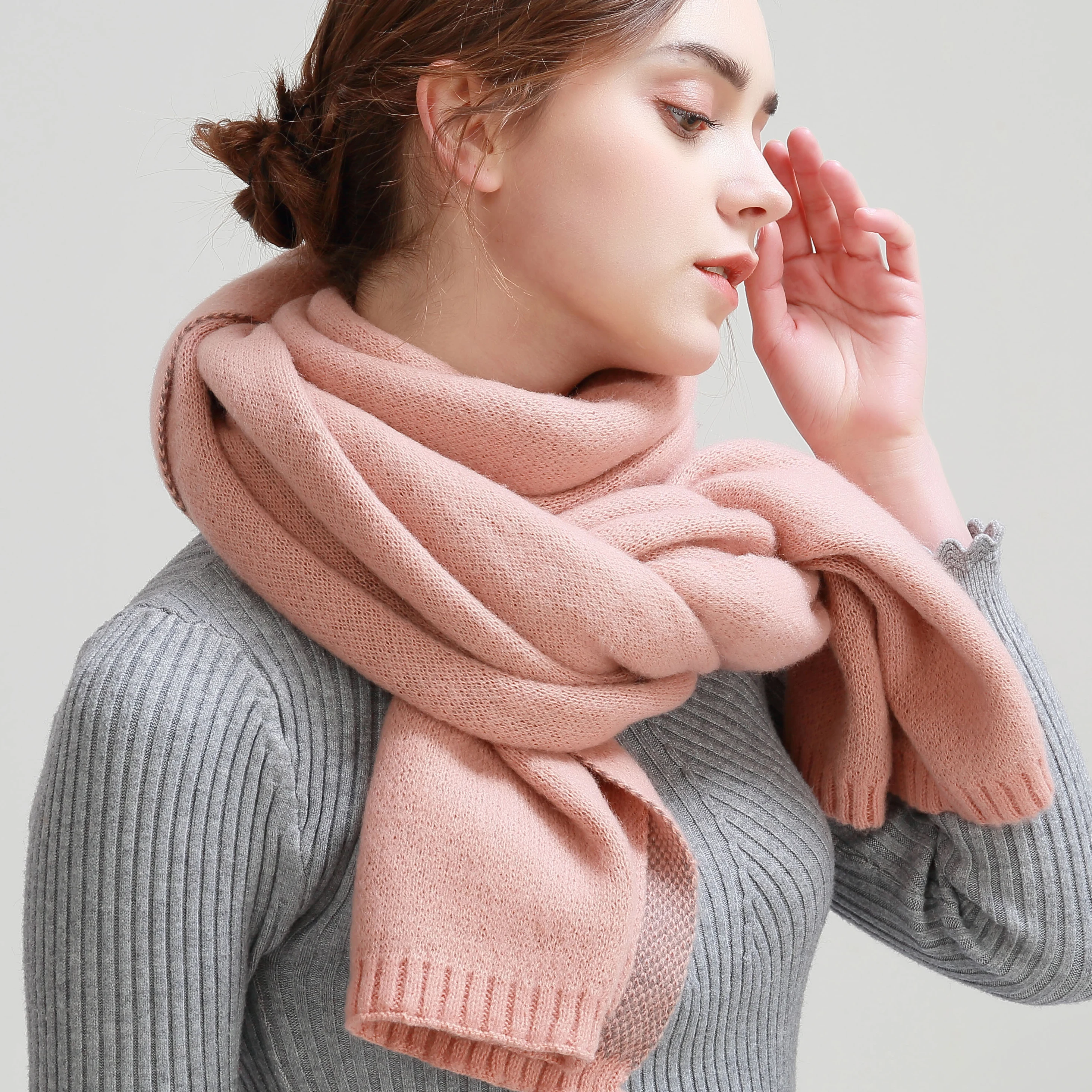 NEW 2018 Knitted Scarf Women Warm Winter Long Scarf Female Ladies High