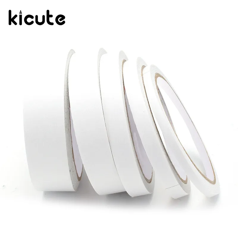 

Kicute 5mm 9mm 12mm 18mm 24mm 12M White Double Sided Tape Faced Tape Adhesive 1 Roll Double Sided Adhesive Two Sided Tape