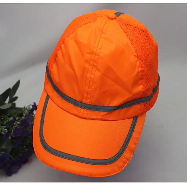Рабочая защитная шляпа со светоотражающей полосой летняя дышащая Защитная флуоресцентная Кепка Рабочая Солнцезащитная бейсболка - Цвет: style2 orange
