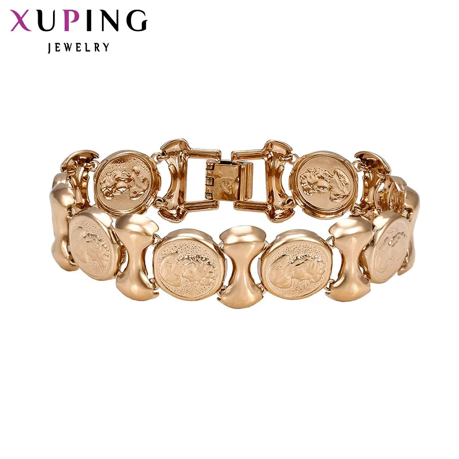 

11.11 Deals Xuping Fashion Bracelet New Year Gift Special Style Gold Color Fashion Unisex Chain Unisex Boys Girls Jewelry 73270