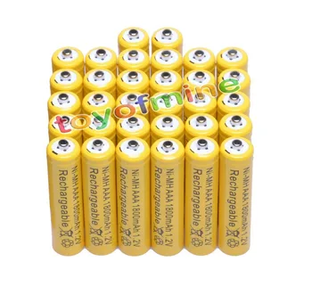 

32x AAA 1800mAh 3A 1.2 V Ni-MH Yellow Rechargeable Battery Cell for MP3 RC Toys