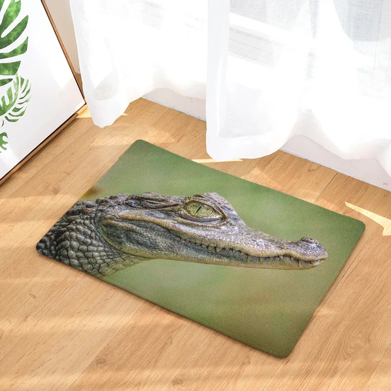 CAMMITEVER Crocodile Rug Mat Carpet Pad Anti Slip Area Rugs Washable