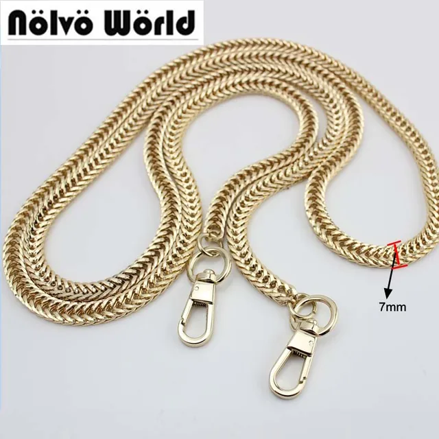 Aliexpress 5pcs 3 Colors 7mm Wide 120cm Long Top Quality 5pcs 3 Colors 7mm Wide 120cm Long Top Quality Metal Chains Shoulder Straps For Handbags Purses