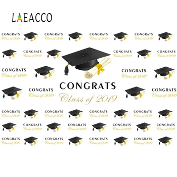

Laeacco Congratulations 2019 Class Graduation Scene Photographic Backgrounds Wall Seamless Photography Backdrop For Photo Studio