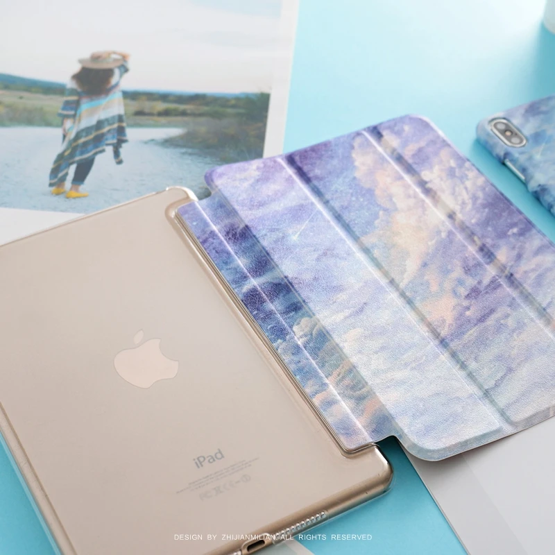 Небесно магнитная флип чехол для iPad Pro 9 7 &quot10 5 12 Air Air2 мини 1 2 3 4 Tablet нового 2017 2018