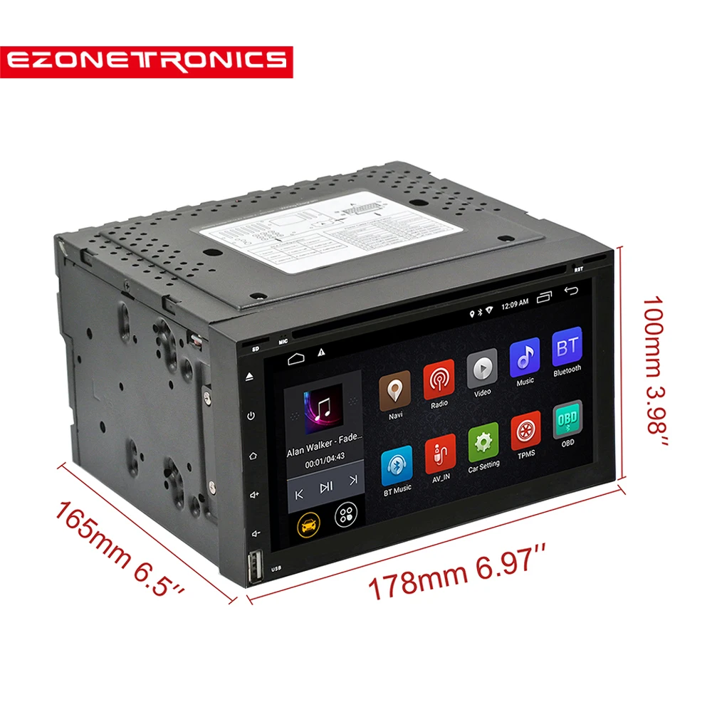 Flash Deal 2 Din Android 6.0 DVD CD Car Radio Stereo 6.95" Car GPS Navigation Wifi Bluetooth USB Radio Audio Player subwoofer USB SD Player 1