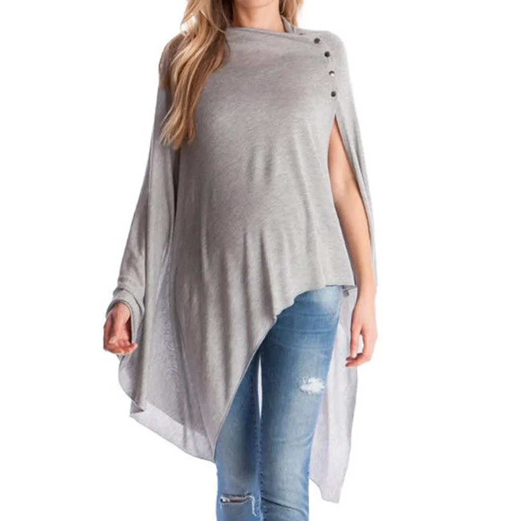 

Women Maternity Breastfeeding Tee Nursing Top Solid Long Sleeve T-shirt Embarazada Ropa Para 2019 Fashion Nursing Clothes