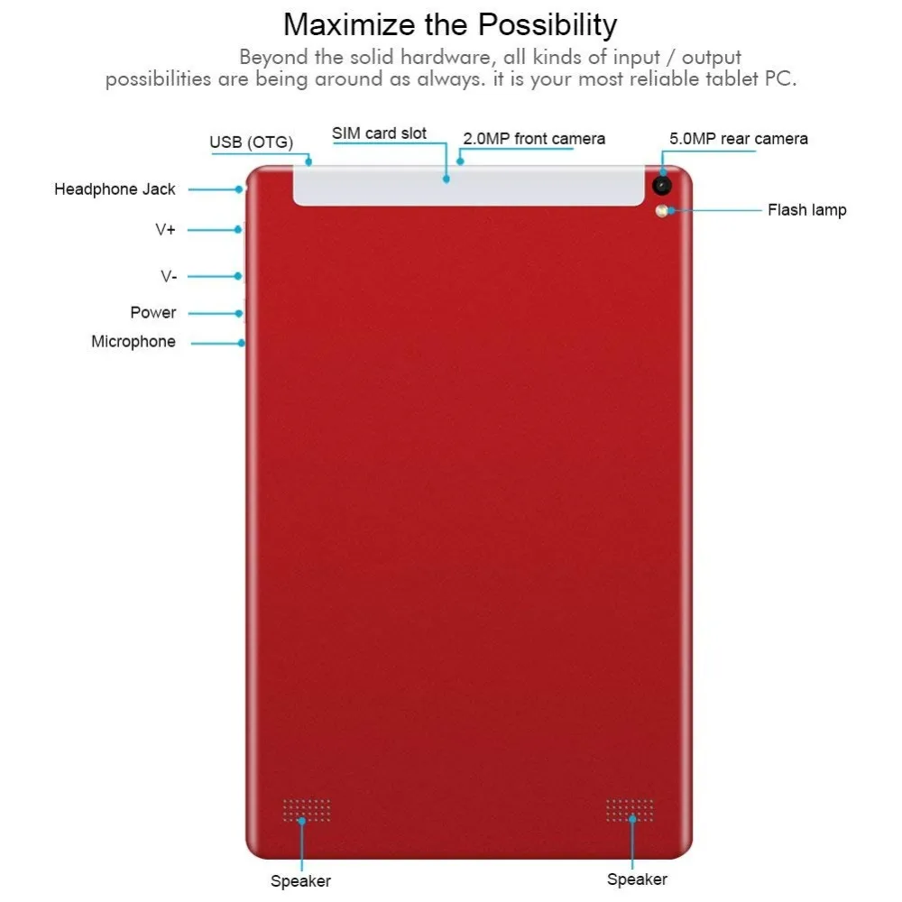 10,1 дюймовый планшетный ПК четырехъядерный мощный Android 4 Гб ОЗУ 64 Гб ПЗУ IPS Двойная sim-карта телефонный звонок Tab телефонные планшеты красный