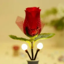 1 x Hot Fashion Red Rose LED Rose Night Light Lamp Home Decoration LED Wall Lamp VC466 P10