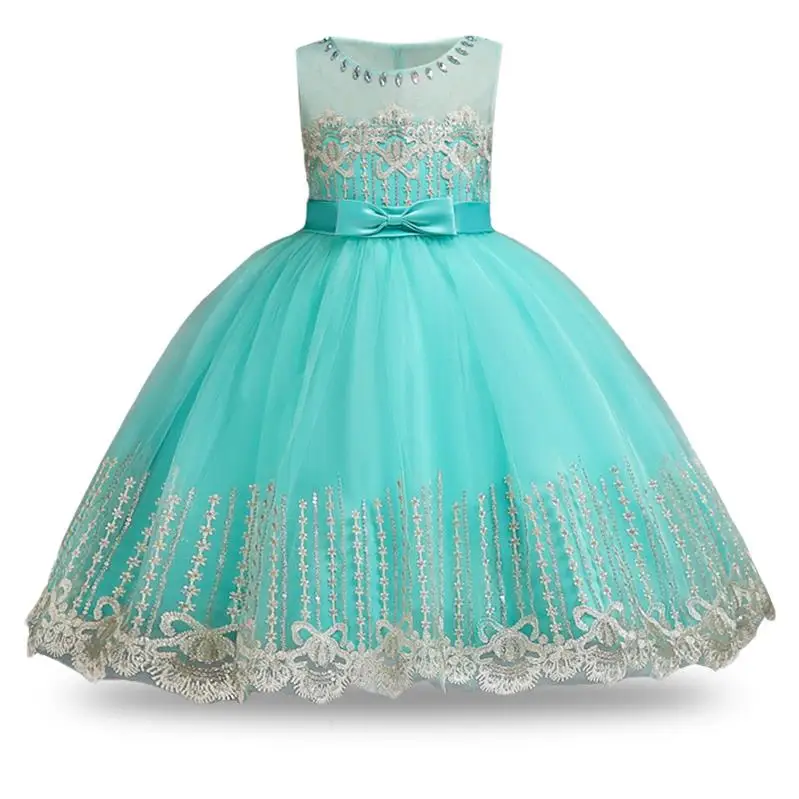 Г. Летнее элегантное платье-пачка принцессы с цветочным рисунком для девочек Детские платья для девочек, костюм для маленьких девочек вечернее платье на возраст от 3 до 10 лет - Цвет: Green