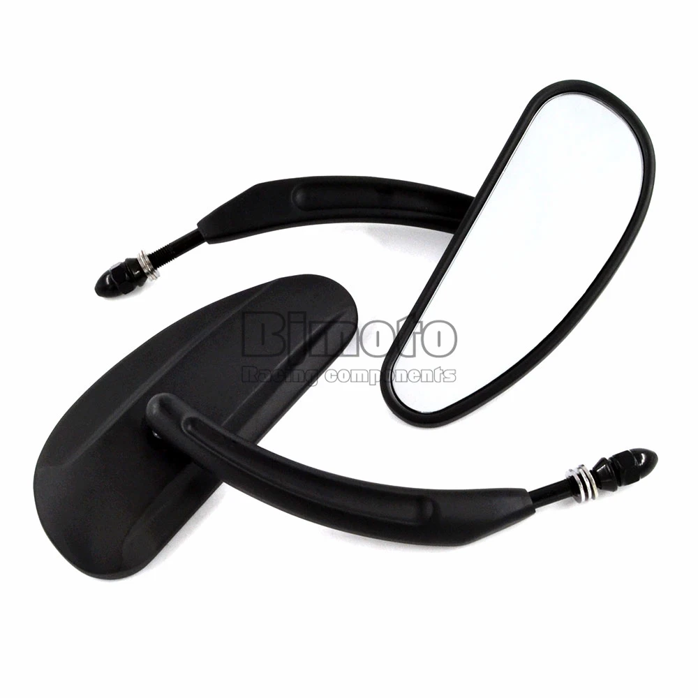 RM400 013 BK Black Motorcycle Rear Teardrop Side Mirrors Aluminum Moto