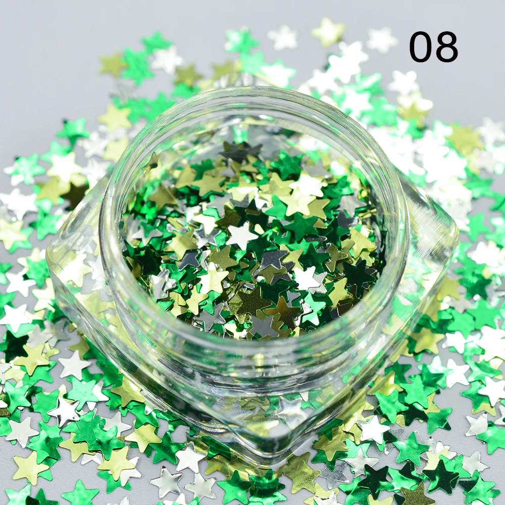 Nail Flakes Glitter Star 8