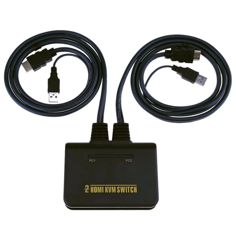 1X2 порт USB HDMI KVM переключатель с кабелем для клавиатуры двойным монитором
