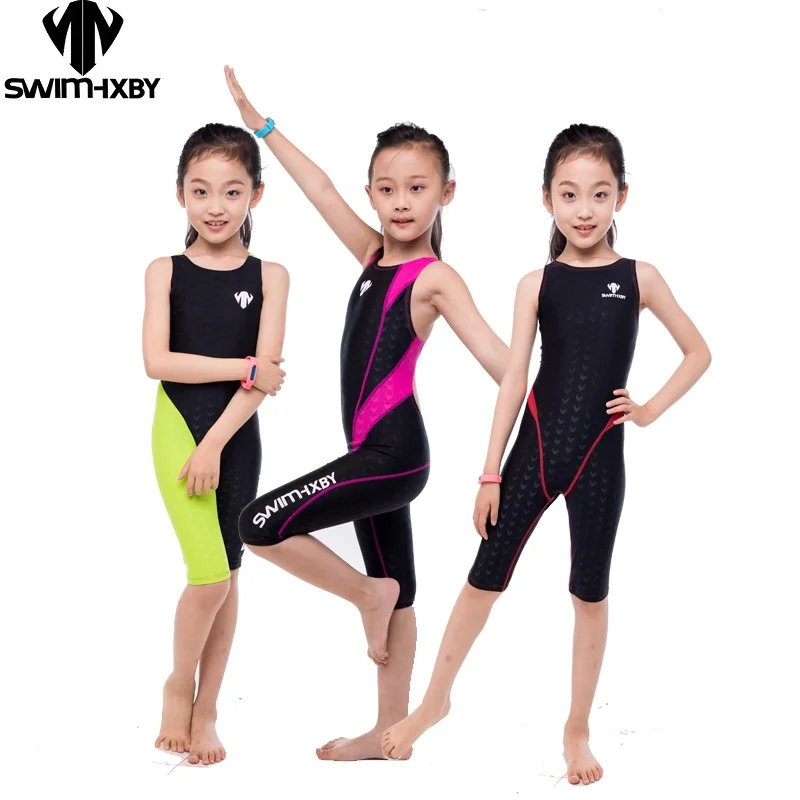 HXBY Professional Competition Kids Swimsuit For Girls Swimwear Women One Piece Bathing Suit Women's Swimsuits Swimming Suit hxby professional men women one piece full swimming suit competition racing triathlon suit sharkskin bathing suits free shipping