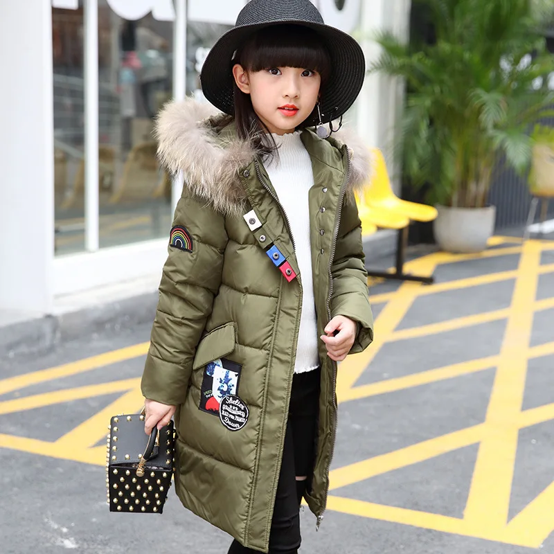 

Children Outerwear Girls Down Jackets Baby Girls Long Winter Coat Jacket Korean Kids Clothing Teen Clothes 6 8 10 12 14 Year