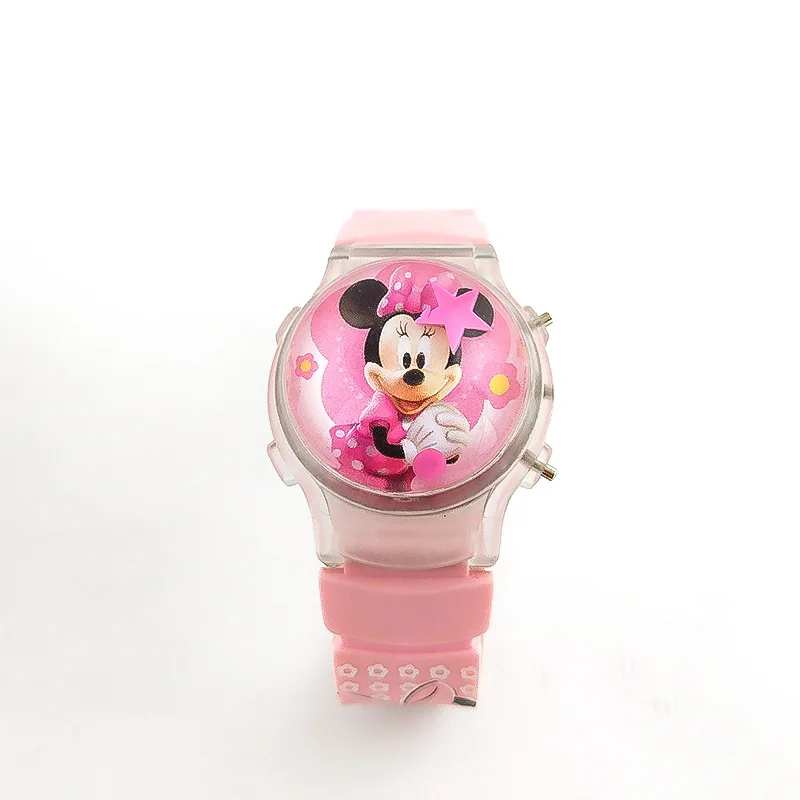 Disney minnie/Детские ювелирные блестящие часы для мальчиков и девочек с героями мультфильмов, водонепроницаемые детские часы в коробке, Подарочный браслет с Микки Маусом - Цвет: 1