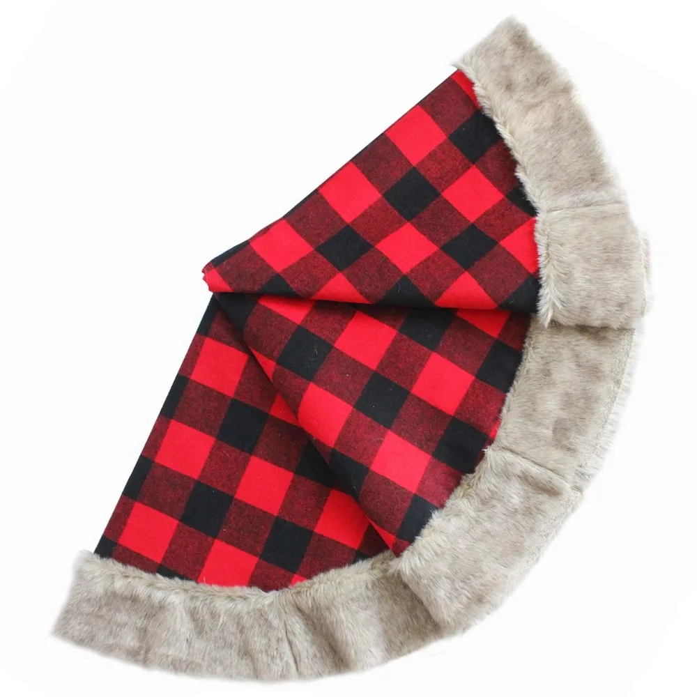 gift set 1pc extra large 50 christmas tree skirt 2pcs christmas stocking 10x19 buffalo check with faux fur decoration in tree skirts from home garden on - Extra Large Christmas Stockings gift set 1pc extra large 50 christmas tree skirt 2pcs christmas stocking 10x19 buffalo check with faux fur decoration in tree skirts from home garden on - Extra Large Christmas Stockings