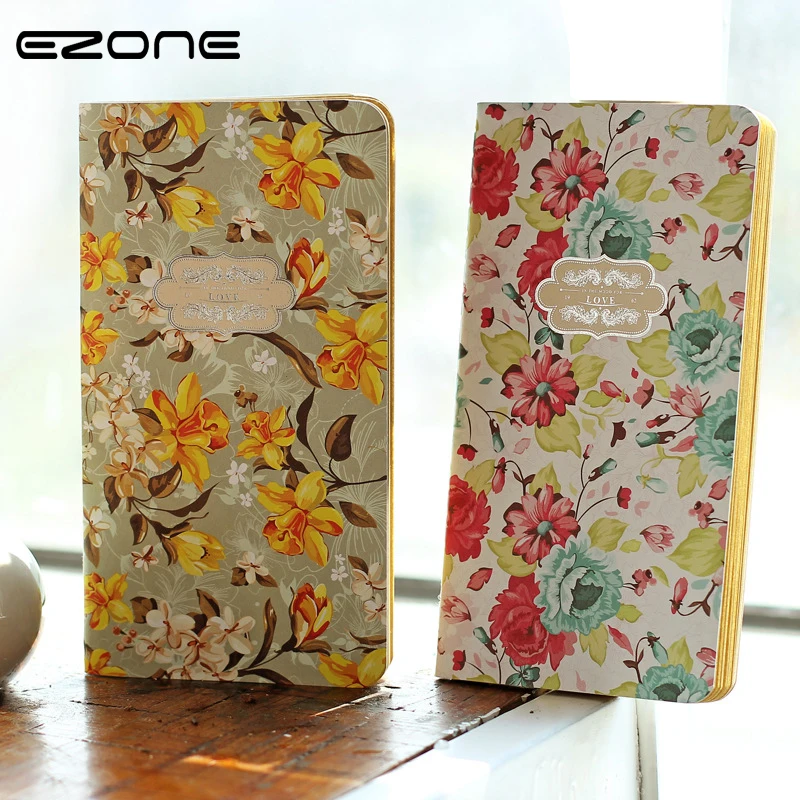 

EZONE 1PC Flower Hand book Small Planner Blank Sketch Book Lovely Daily Notebook Stationery School Student Gift Random Color