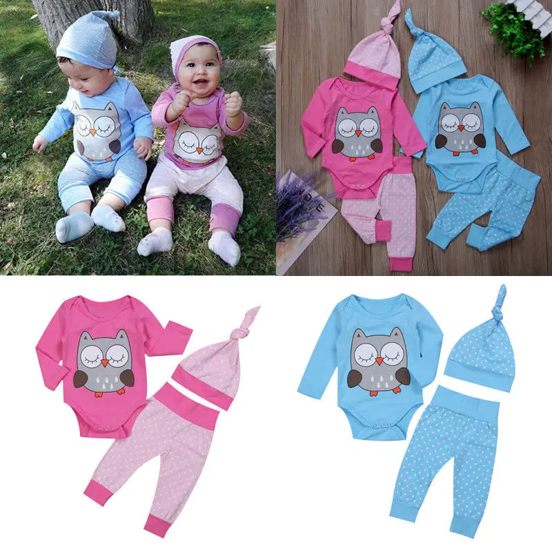 

PUDCOCO Newest 2018 Hot Twins Matching Baby Boy Girl Tops T-shirt+ Pants +Hat Outfits Set Cute Fresh Autumn Winter Clothes 0-18M
