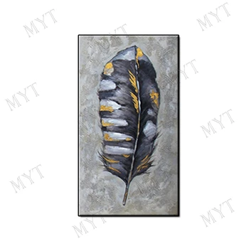 

Original art 100% Hand-painted Abstract Oil Painting on Canvas feather landscape wall art picture for living room unframed