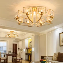 Традиционная хрустальная люстра для гостиной, спальни, столовой, металлическая домашняя люстра, лампа, осветительная арматура, AC90v-260v
