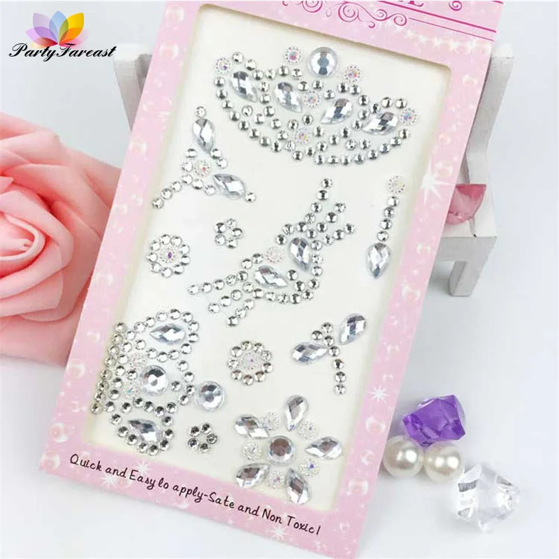 

1 sheet Multicolor Acrylic Rhinestones Crown Sticker Handmade Motif Sticker for Bags Garment Phone Nails Diy Decoration Stickers