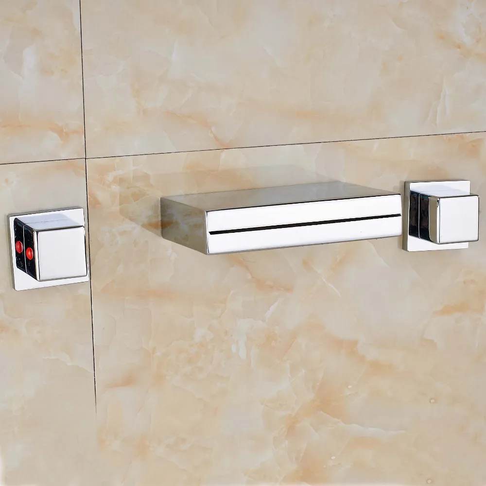 

Newly Fashion Style Faucet Wholesale and Retail Waterfall Square Spout Polish Chrome Sink Faucet Tap Mixer