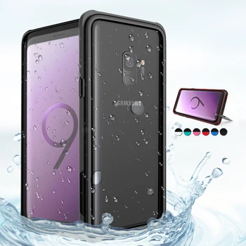 

Waterproof Phone Case For Samsung Galaxy S9 Plus Waterproof And Shockproof Phone Case Transparent Hidden Mobile Phone Bracket