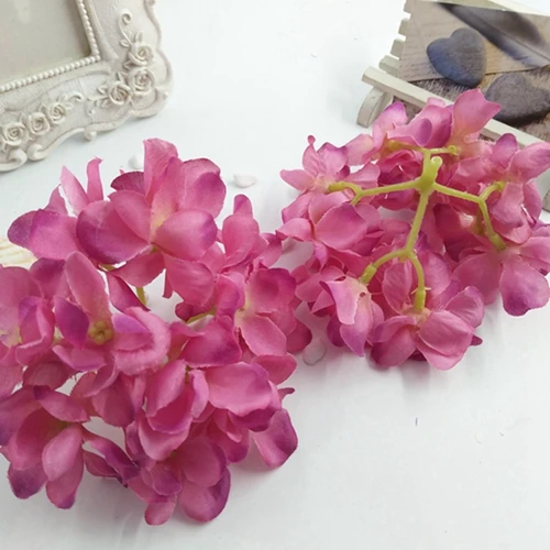 Дешевые unids 12/комбинация из шелка искусственная Гортензия цветок украшение для свадьбы - Цвет: Purple red