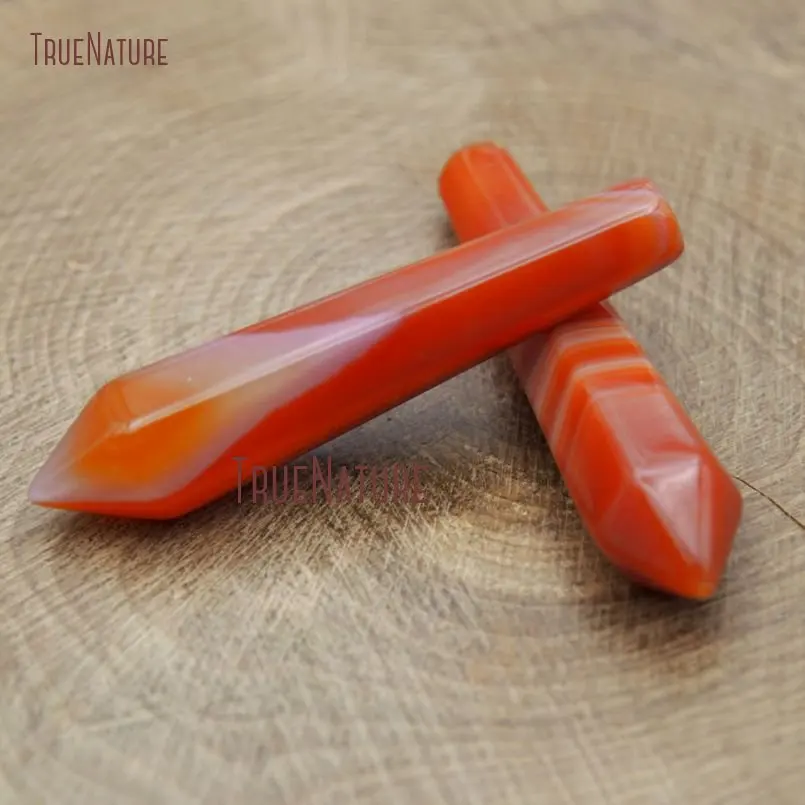 20180102-PM9623- Faceted Point Loose Stone Ruby Red Agate Carnelian Loose Stone