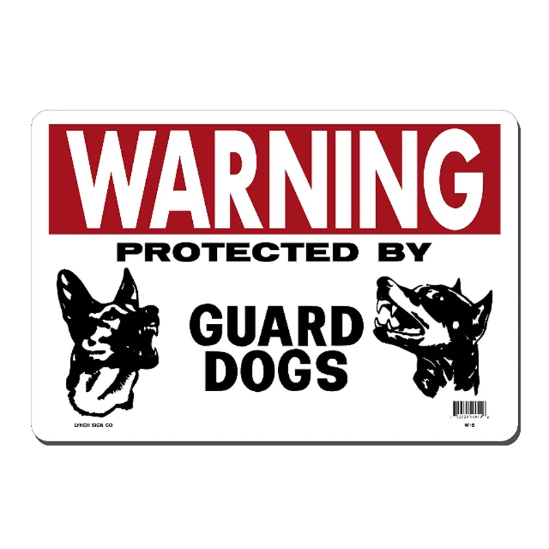 

Warning protected by guard dogs! tin signs vintage metal plate iron painting wall decoration