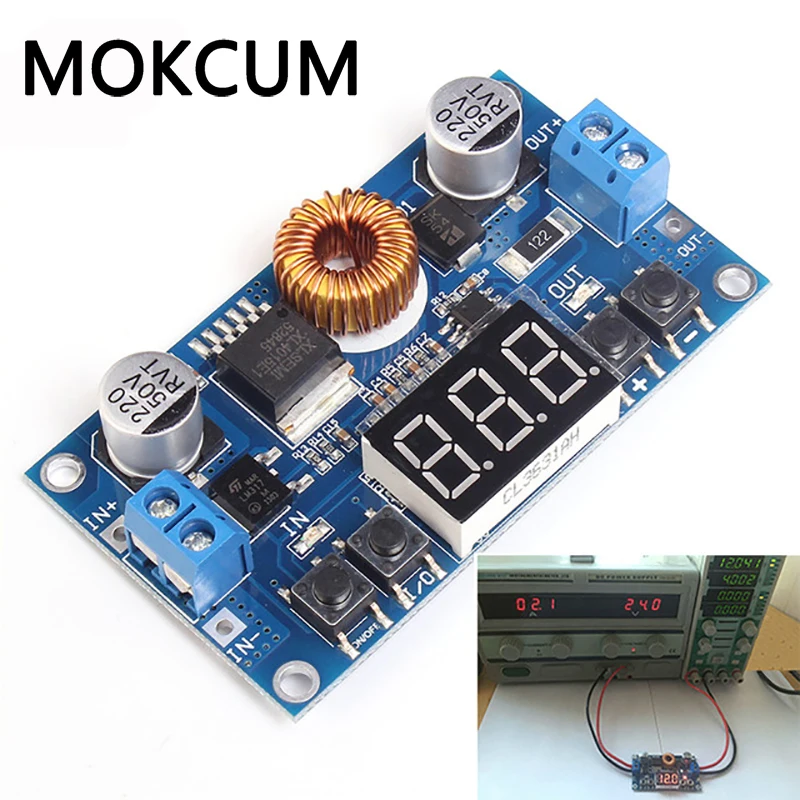 

5A 5-36V To 1.2V-32V Step Down Module DC-DC Adjustable Voltage Buck Converter Board 75W With Voltmeter Digital LED Display