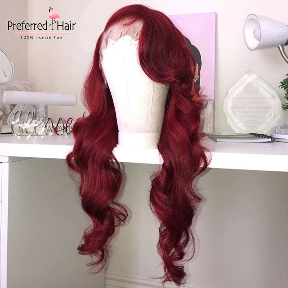 Предпочтительный Натуральные Рыжие волосы парик с детскими волосами 13x6 зеленый цвет свободный волнистый парик предварительно вы Синтетические волосы на кружеве парики для чернокожих Для женщин