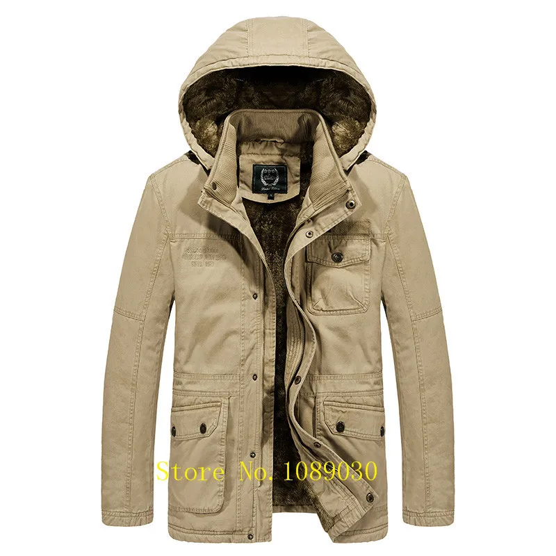 Толстое флисовое пальто средней длины размера плюс M-6XL, мужская зимняя куртка AFS JEEP, новое Брендовое шерстяное зимнее пальто, Мужская парка