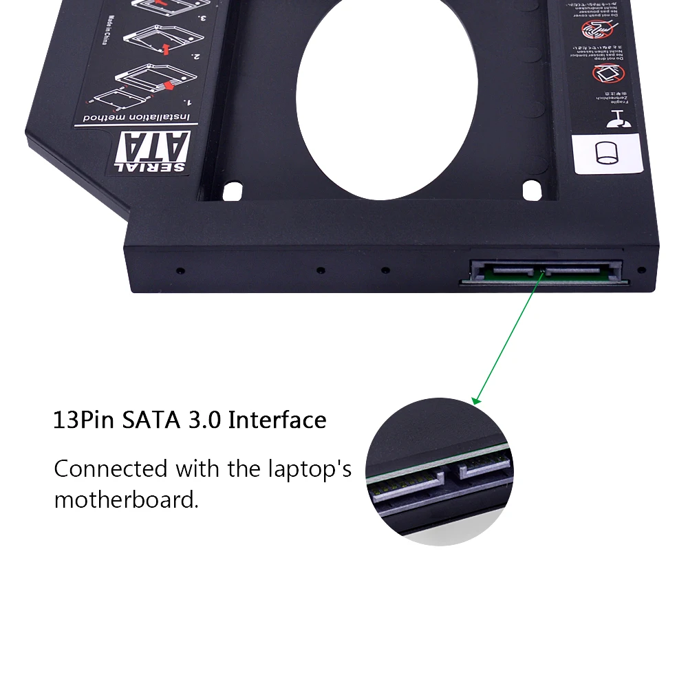 CHIPAL Универсальный второй 2 HDD Caddy 12,7 мм SATA 3,0 для 2,5 ''SSD чехол жесткий диск адаптер для ноутбука CD DVD-ROM Optibay