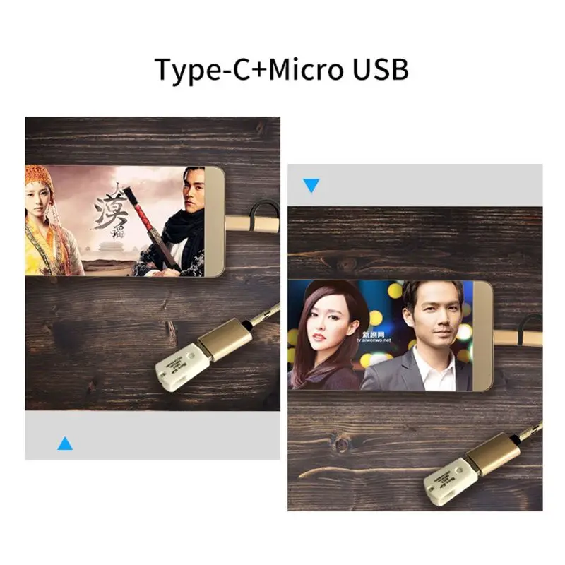 2в1 Тип C+ Micro USB мужчина к USB 2,0 Женский адаптер конвертера OTG для Android мобильный телефон планшет U дисковая карта ридер