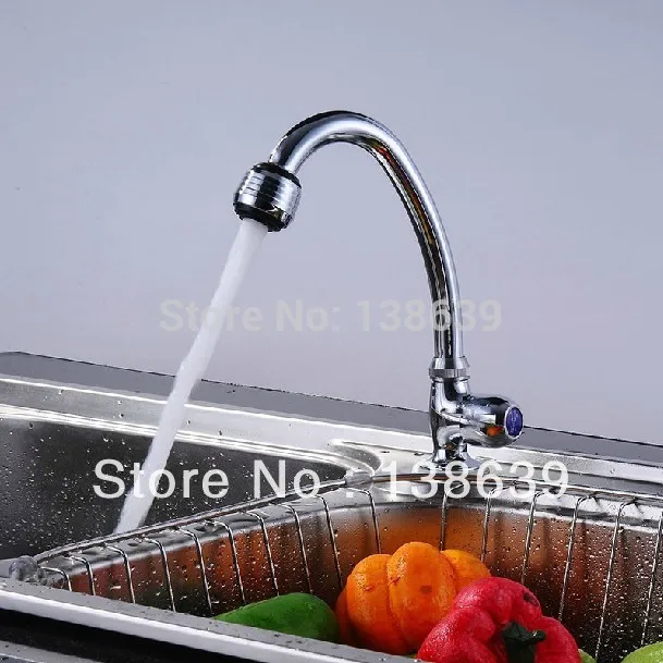 Free Shipping Wholesale And Retail Chrome Solid Brass Water Power Kitchen Faucet Sink Mixer Tap